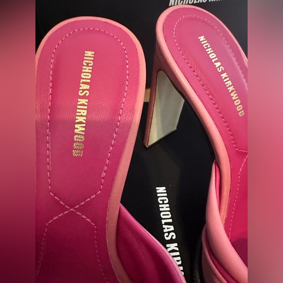 NICHOLAS KIRKWOOD Pink Twist Tie Leather Mule - Picture 8 of 14